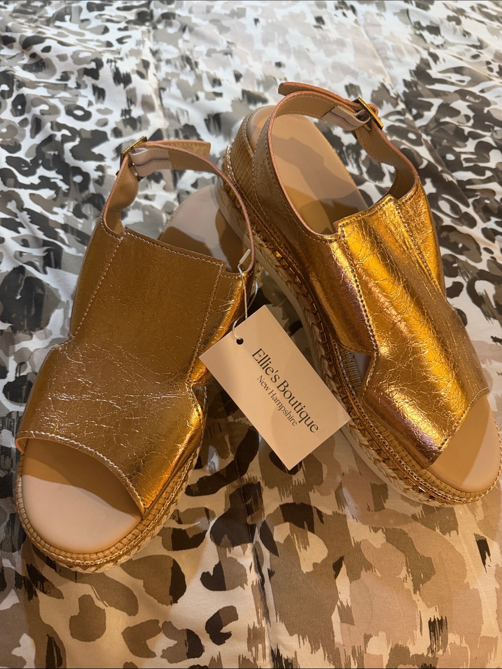 Ella Metallic Gold Slingback Platform Sandals